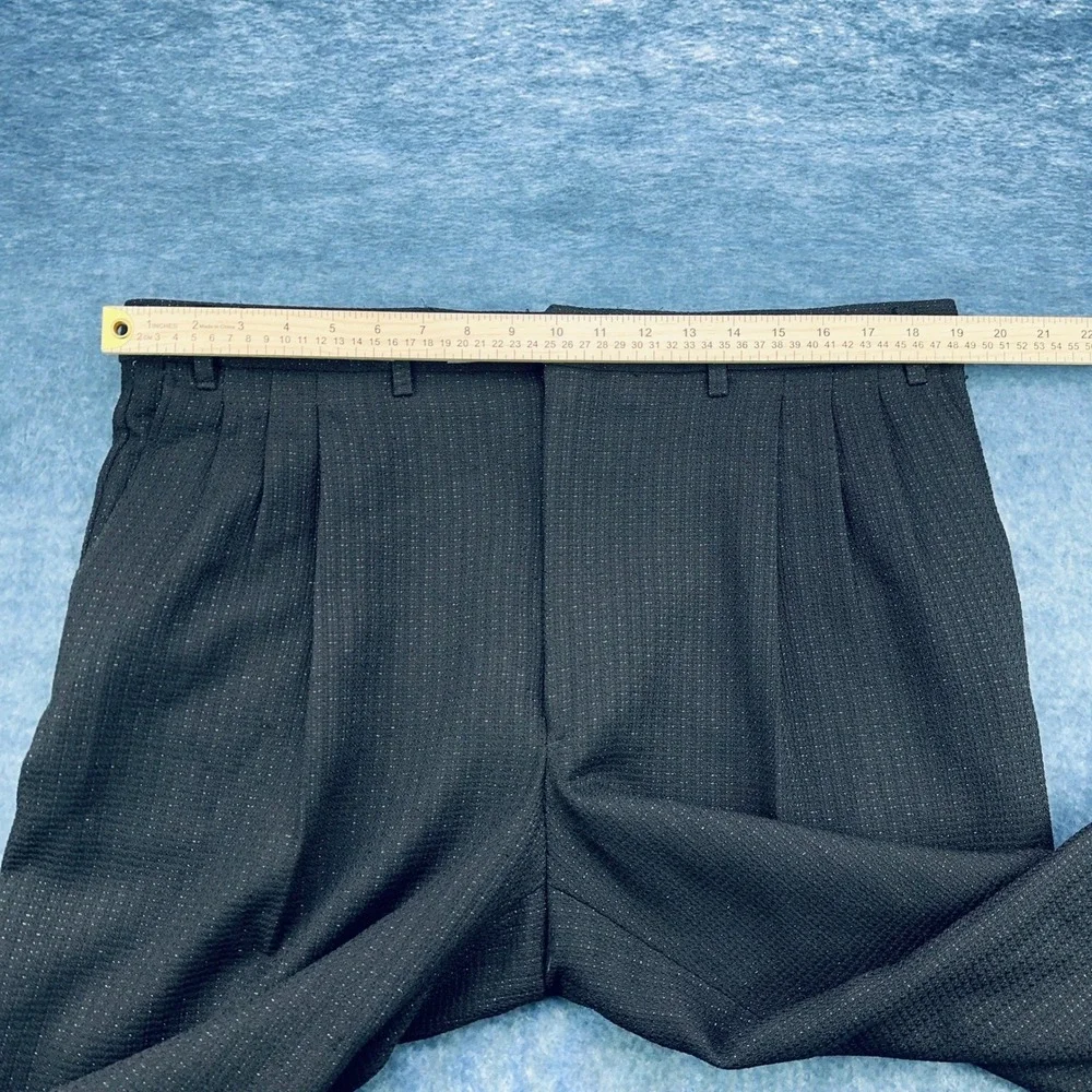 Tailored‎ by Bonacci Mens Black Textured Pinstripe Tuxedo Suit Shawl Lapel USA